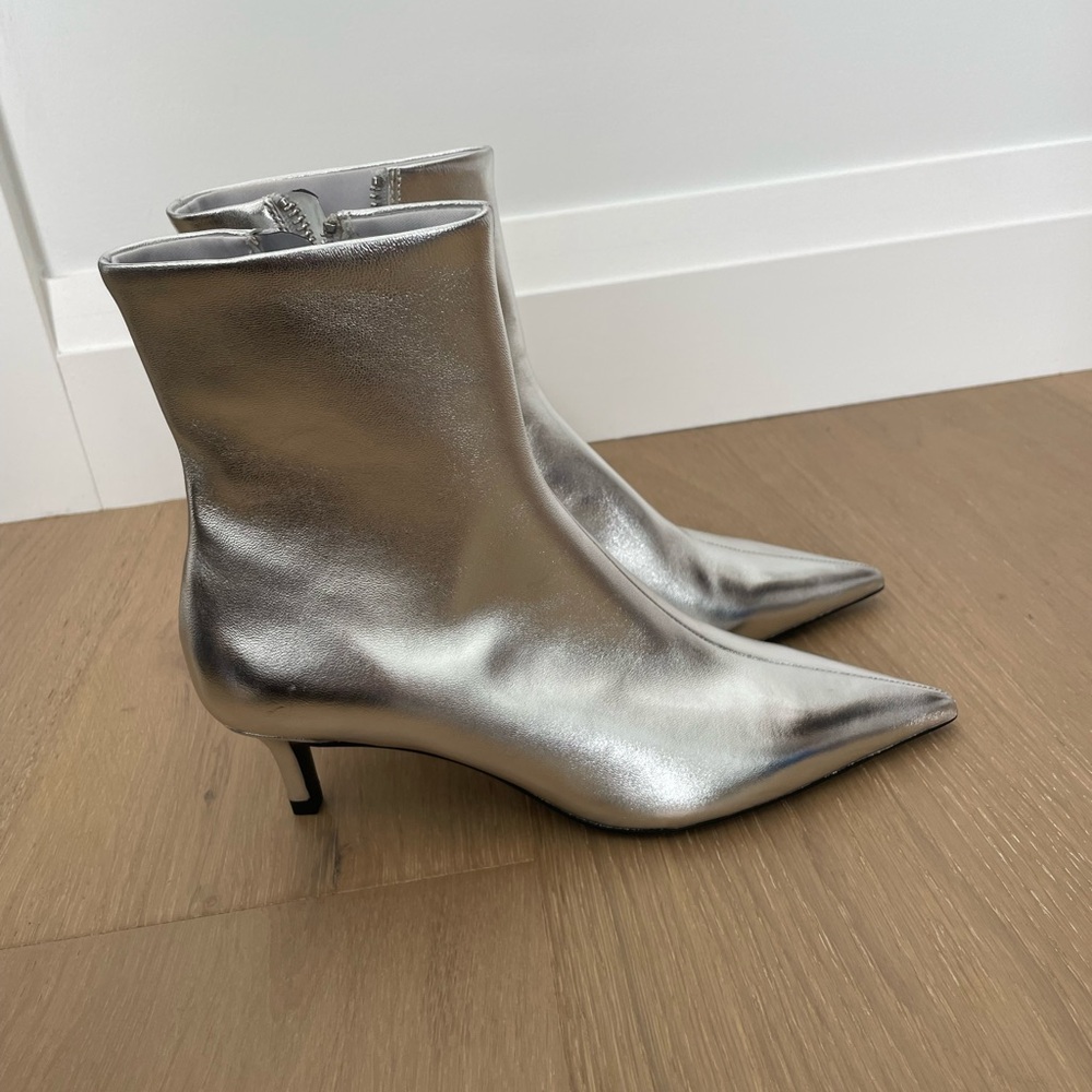 Mango Silver Ankle Boots